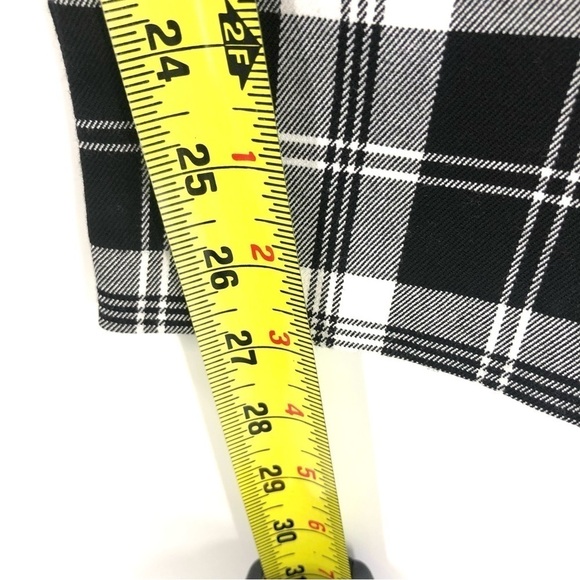 Zara Plaid Pants High Rise Ankle Trousers Size 32 Preppy Academia Punk - Picture 10 of 11
